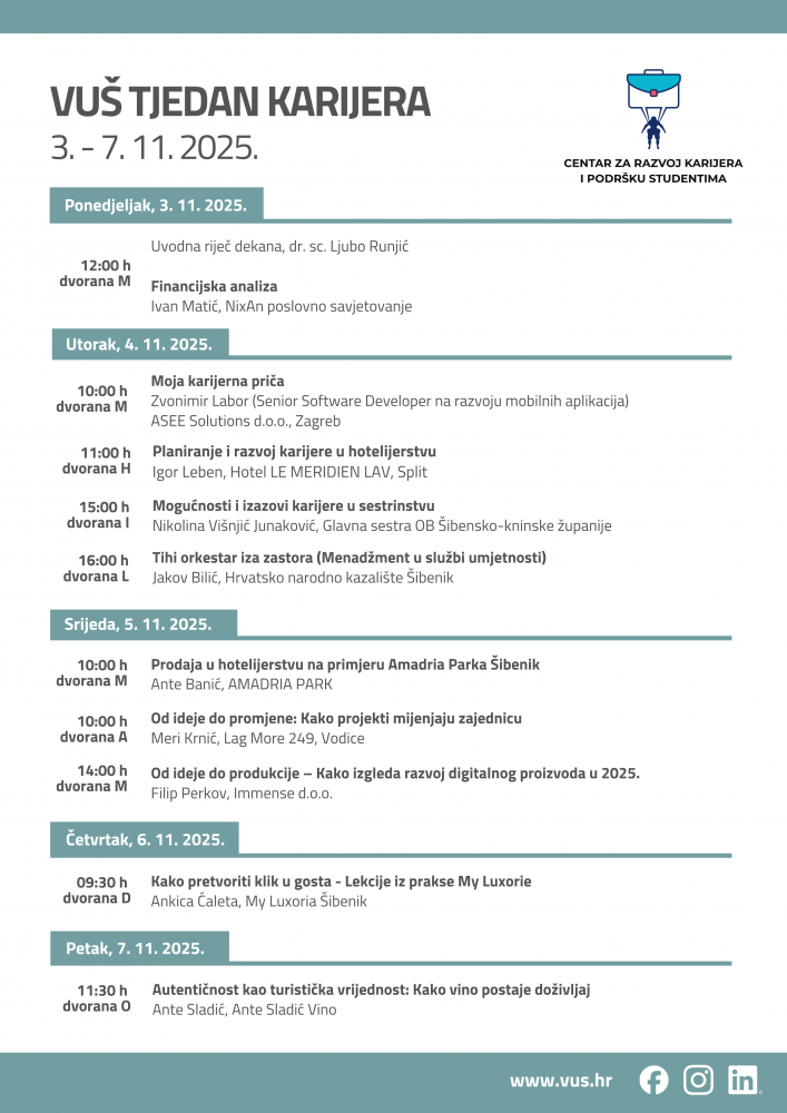 VUŠ Tjedan karijera (3. - 7....